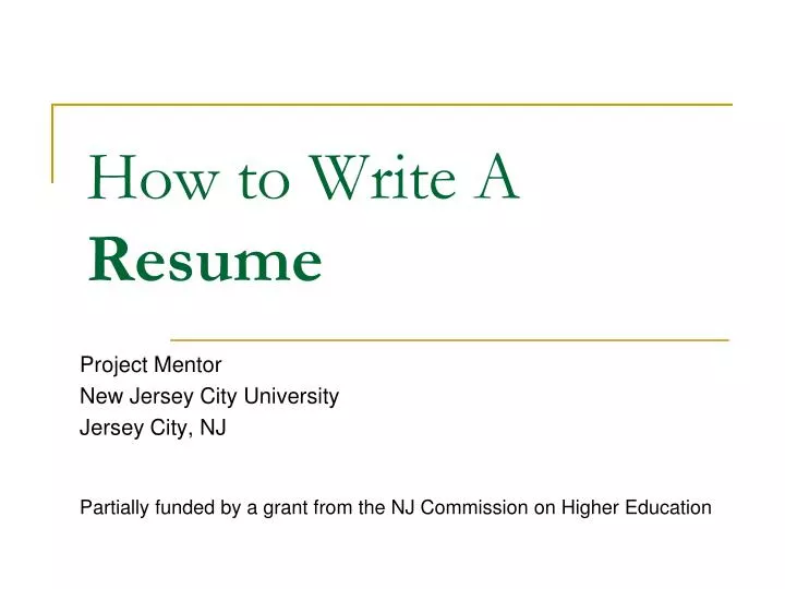how to write a resume n.