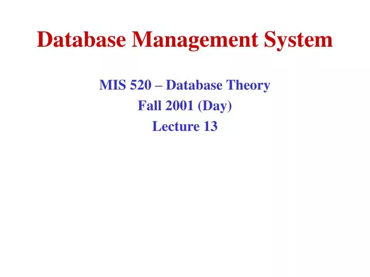 PPT - Database Management System PowerPoint Presentation, free download ...