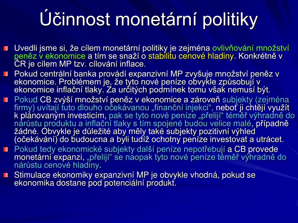 PPT - Monetární politika PowerPoint Presentation, free download - ID:6316077