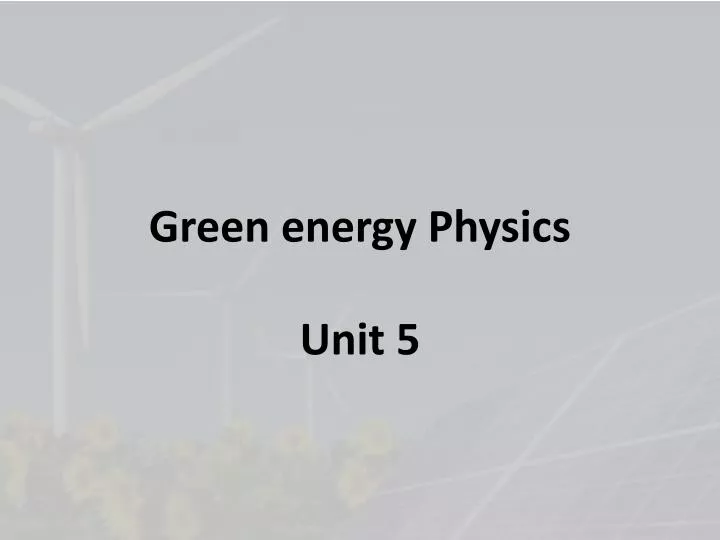 green energy physics n.