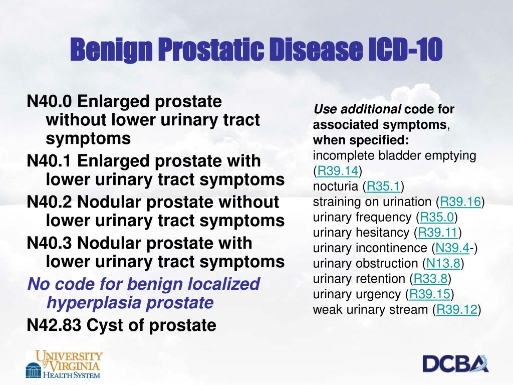 icd 10 code for bph unspecified fromilid pentru recenzii de prostatită