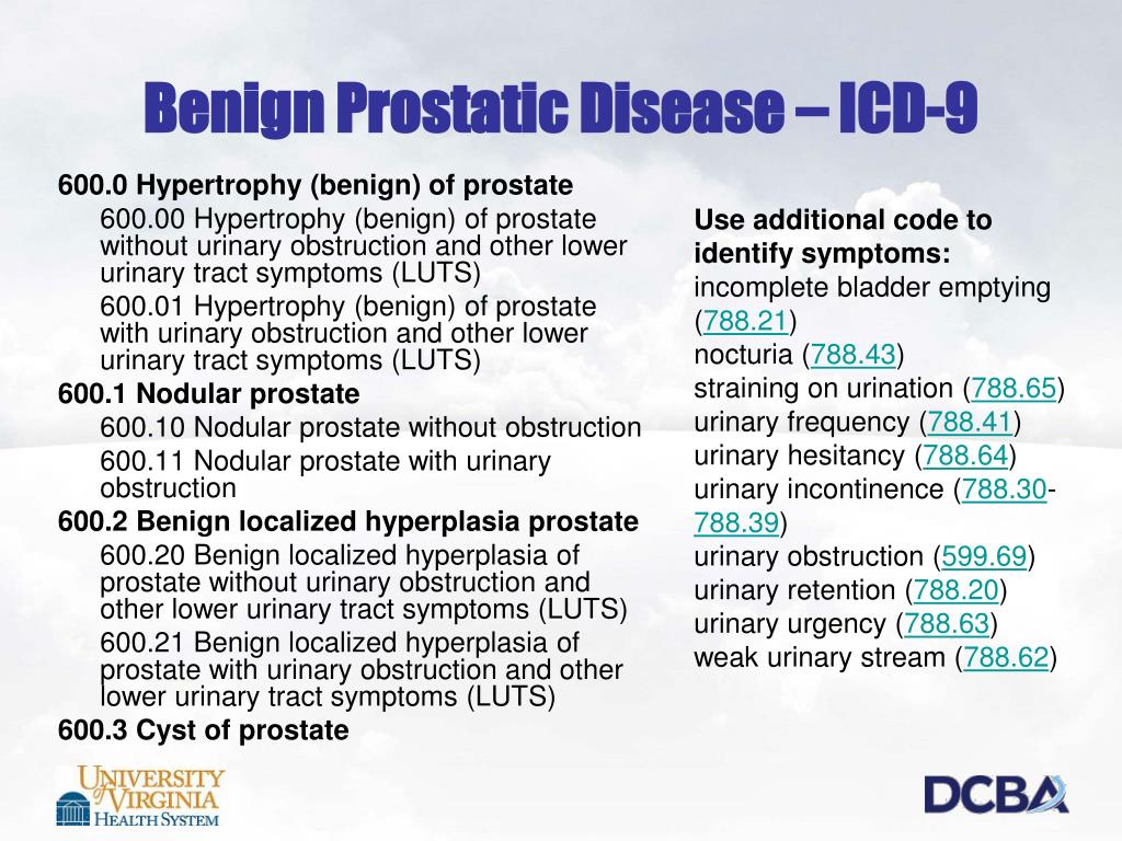 Prosztata hiperplázia az ICD en Calculse prostatitis C
