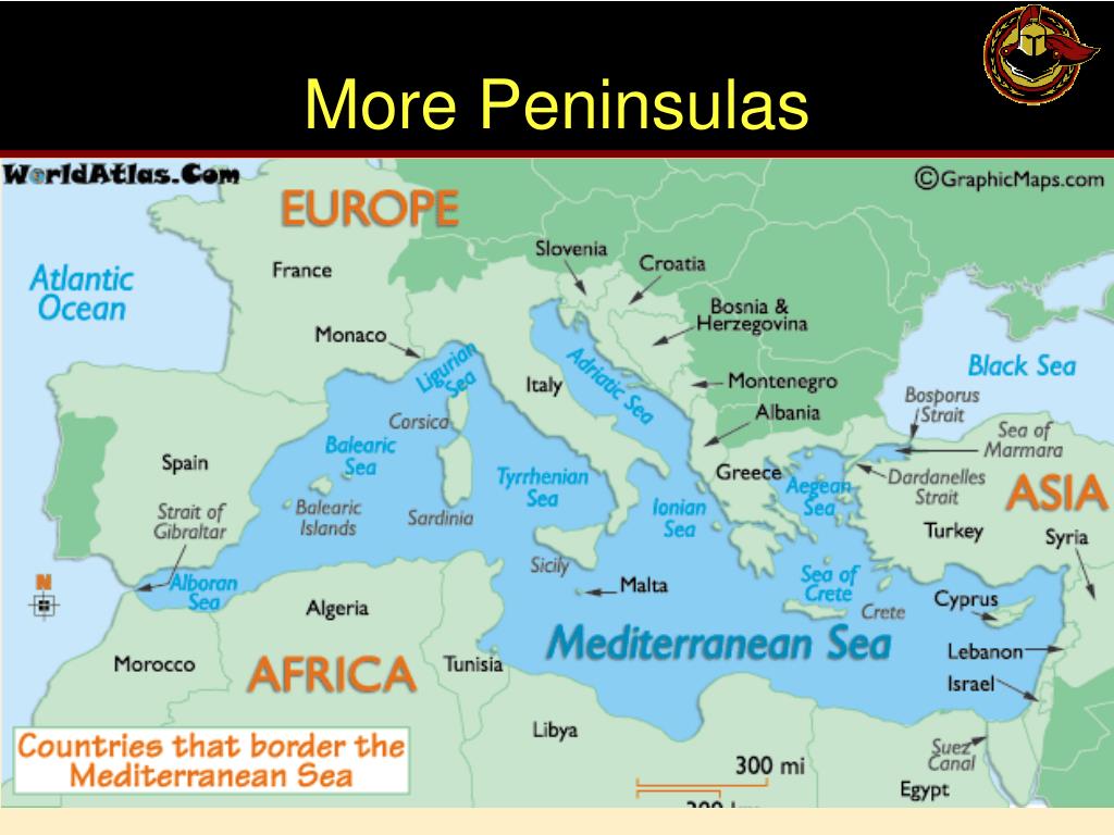World Map Showing The Largest Peninsulas In The World Answers