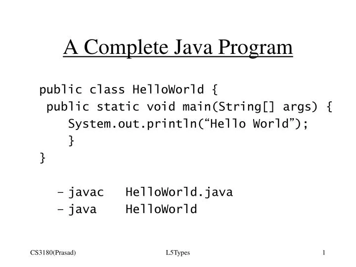 PPT - A Complete Java Program PowerPoint Presentation, free download ...