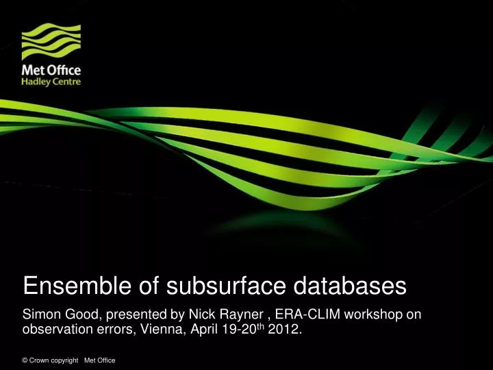 ensemble of subsurface databases n.