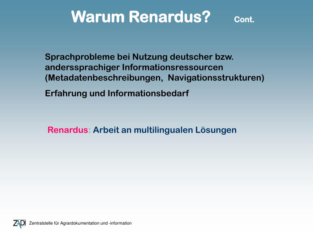 PPT - Enhancing Agricultural Information Access with Renardus Project ...