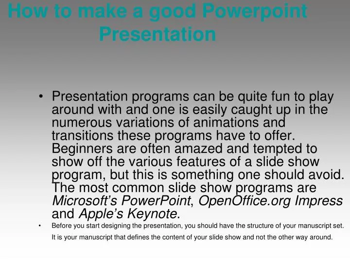 how to make a good powerpoint presentation n.