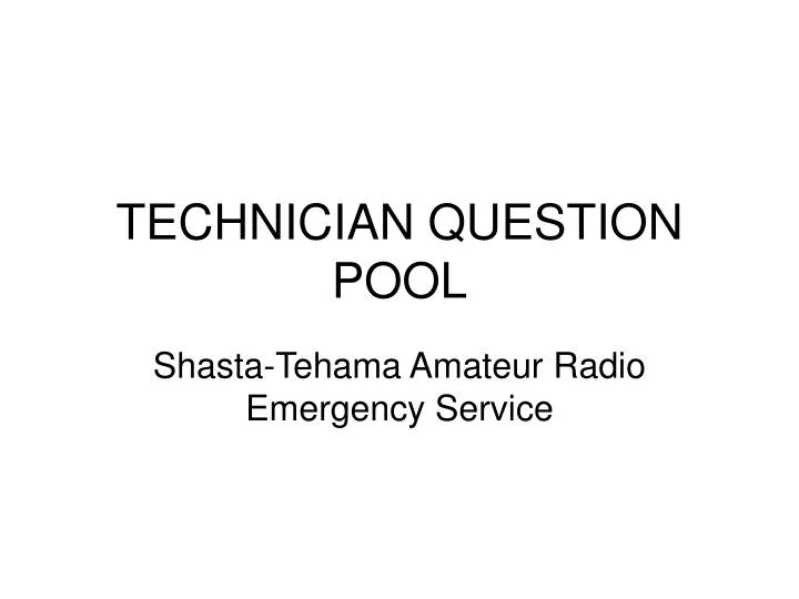 PPT - TECHNICIAN QUESTION POOL PowerPoint Presentation, Free Download ...