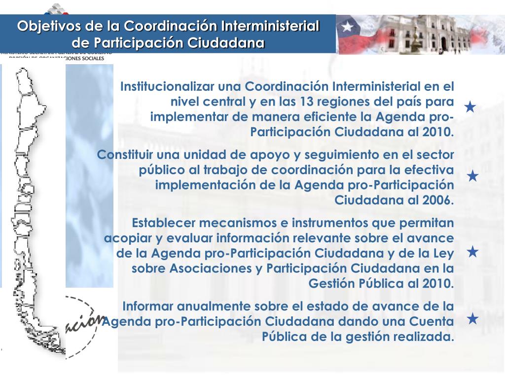 PPT - Objetivos de la Coordinación Interministerial de Participación ...