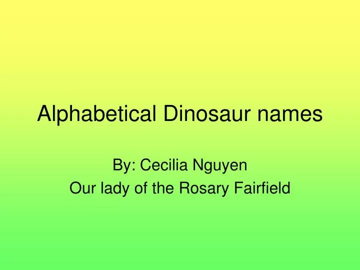 alphabetical dinosaur names n.