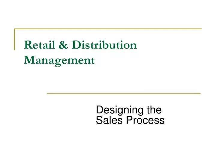 retail distribution management n.