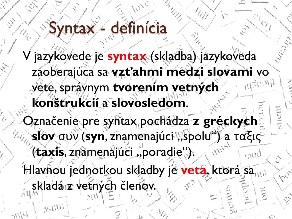 Co to je syntaxe?