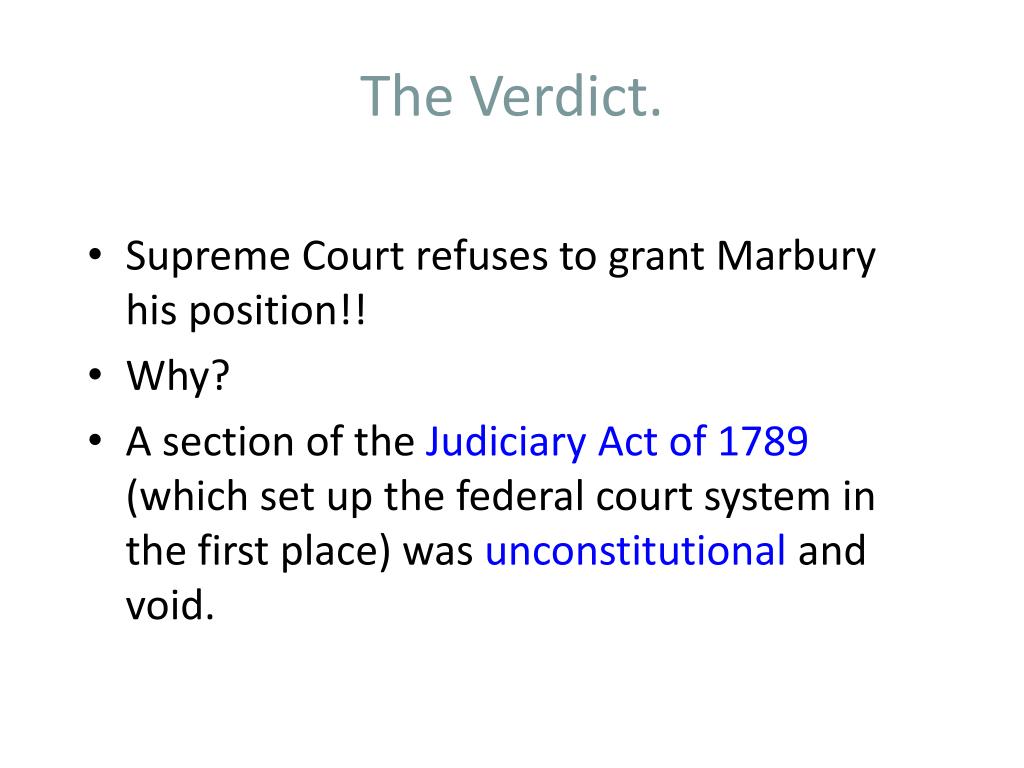 PPT - Aim: Why was the decision made in Marbury vs. Madison so significant? PowerPoint ...