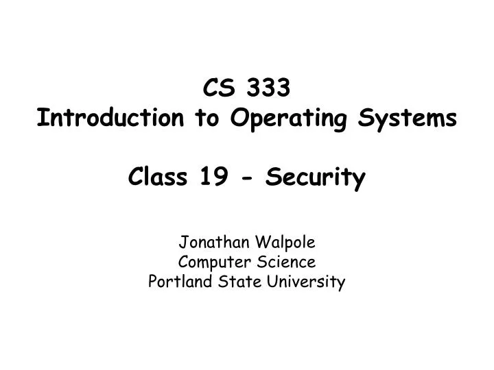 jonathan walpole computer science portland state university n.