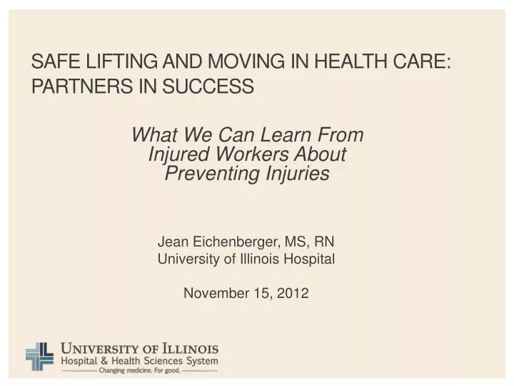 safe lifting and moving in health care partners in success n.