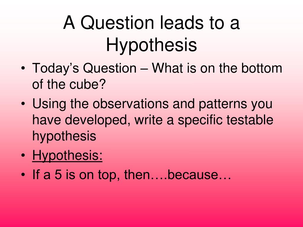 hypothesis cube 2 answer