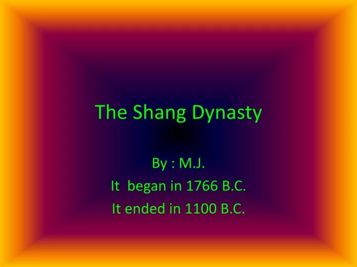 the shang dynasty n.