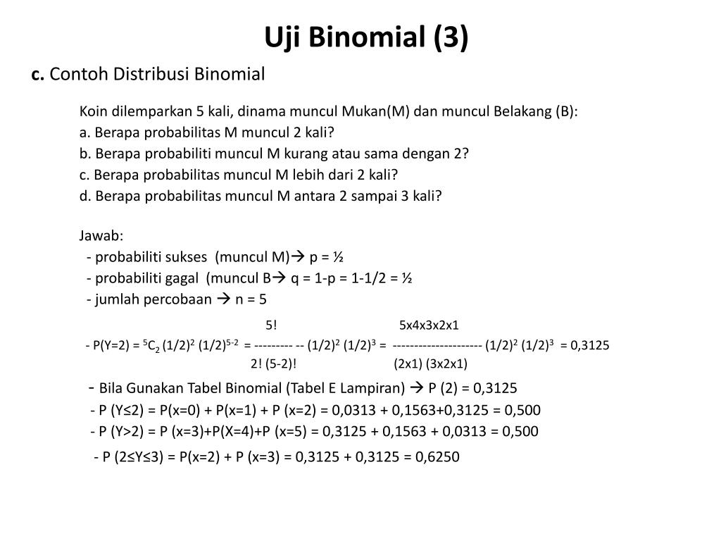 Contoh Soal Distribusi Binomial Kelas 12 Terbaru 2019