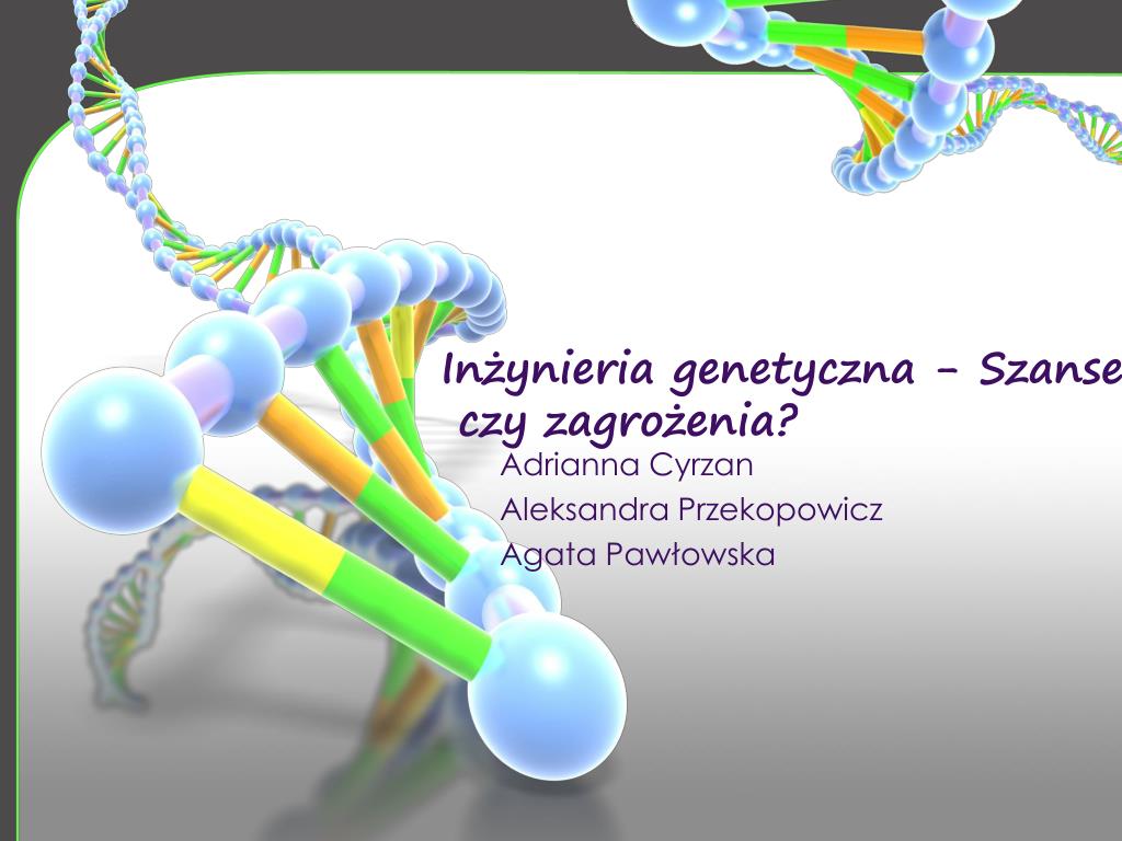 Biologia Biotechnologia I Inżynieria Genetyczna Odpowiedzi PPT - Inżynieria genetyczna - Szanse czy zagrożenia? PowerPoint