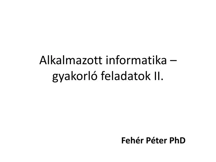 Informatika feladatok