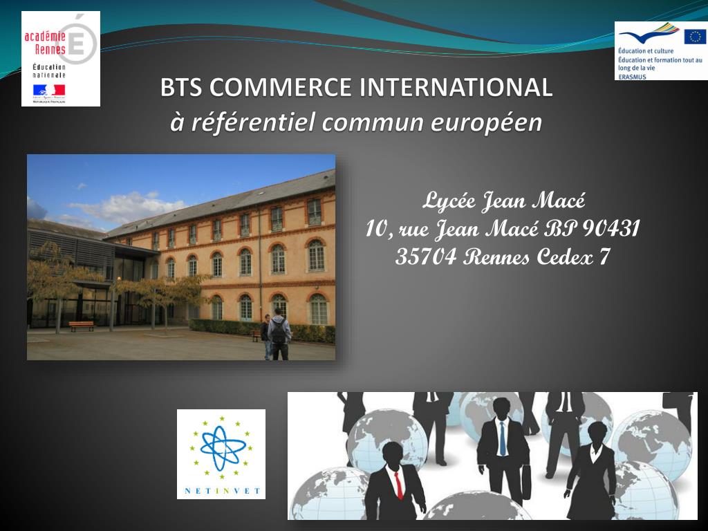 PPT - BTS COMMERCE INTERNATIONAL à référentiel commun européen PowerPoint  Presentation - ID:6332253