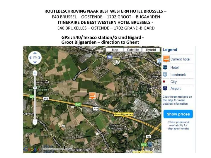 PPT GPS E40/Texaco station/Grand Bigard Groot Bijgaarden