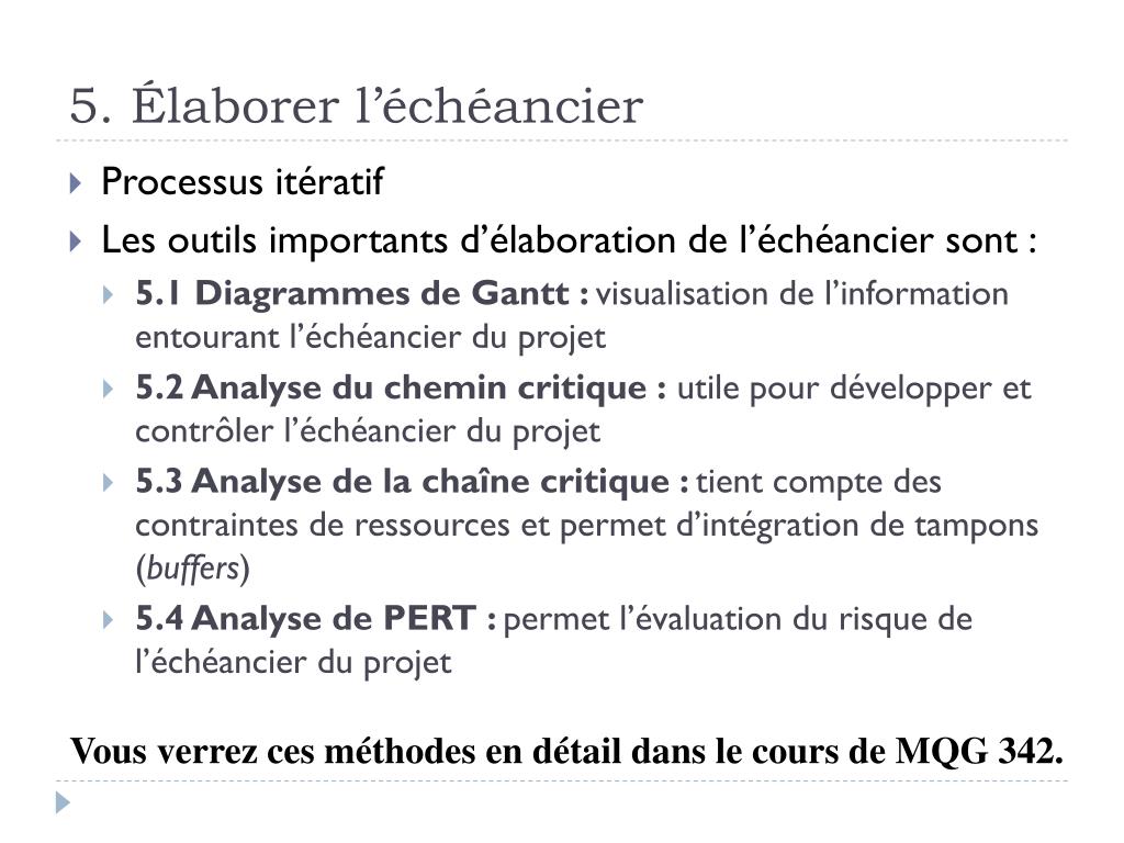 PPT - Séance 5 : Gestion De L’échéancier Du Projet PowerPoint ...