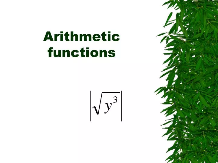 arithmetic functions n.