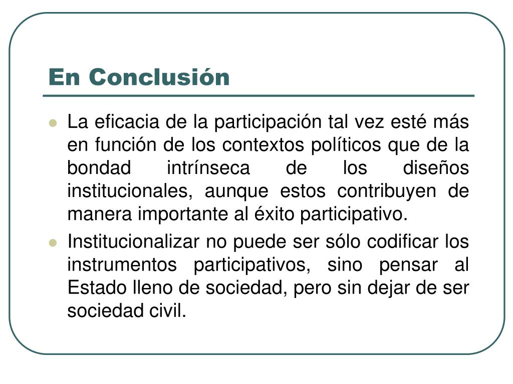 PPT - Los retos de institucionalizar la participación ciudadana ...