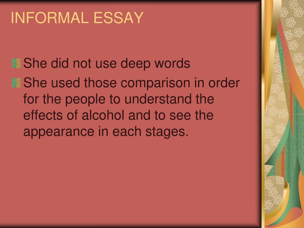 Examples of informal essays