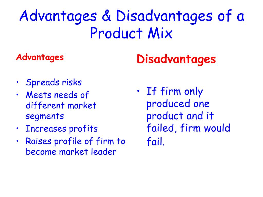 what are the disadvantages of marketing mix
