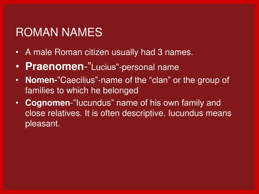 thesis roman name