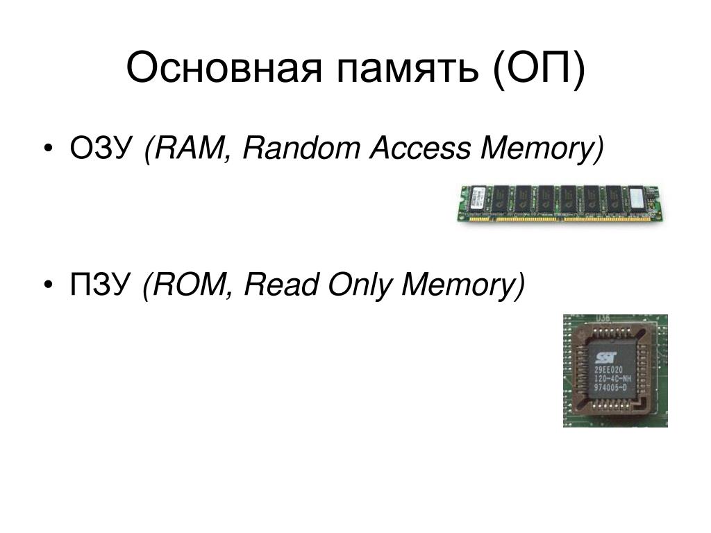 К основной памяти относятся. Основная память компьютера ОЗУ И ПЗУ ПК. Оперативная память. Кэш-память.ПЗУ.. Внутренняя память компьютера Оперативная память кэш память ПЗУ. Основнаяпанять.