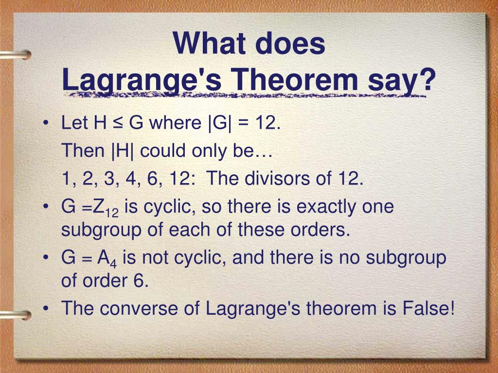 PPT - Lagrange's Theorem PowerPoint Presentation, free download - ID:6336173