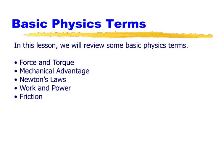 physics terms physics terms