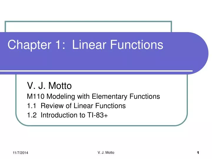 PPT - Chapter 1: Linear Functions PowerPoint Presentation, free ...