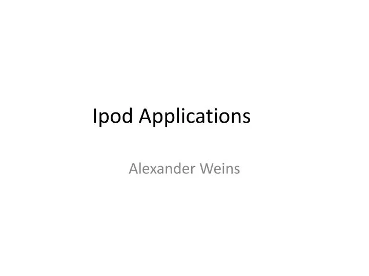 ipod applications n.
