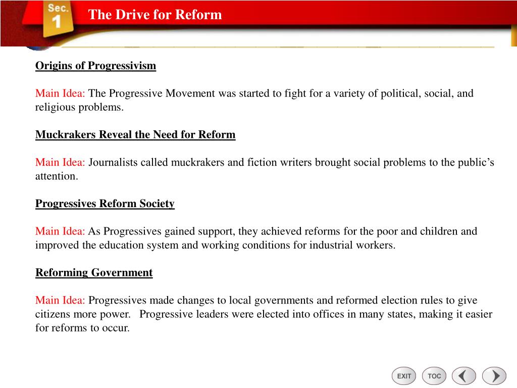 Progressive Era Legislation Chart