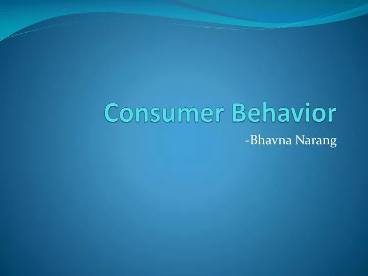 consumer behavior n.