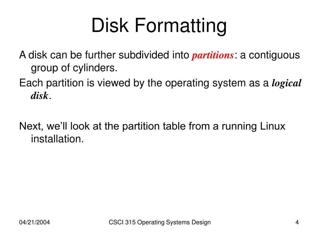 disk formatting explained