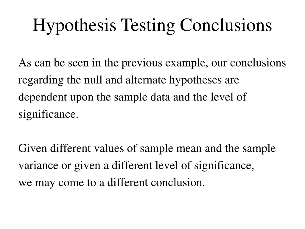 hypothesis testing conclusion statements