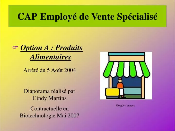 PPT - CAP Employé de Vente Spécialisé PowerPoint Presentation, free ...
