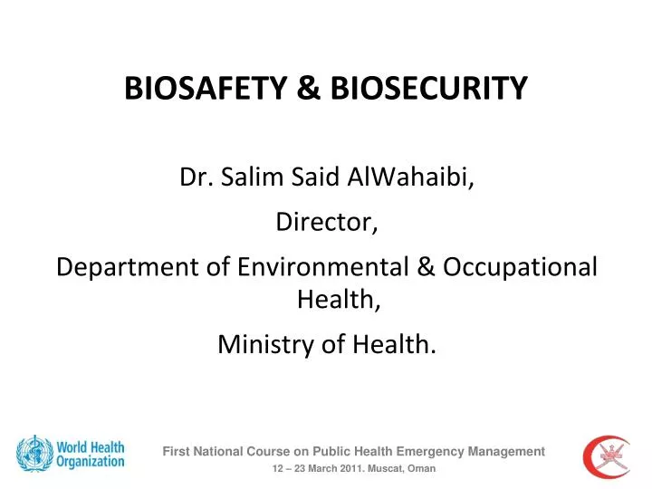 PPT - BIOSAFETY & BIOSECURITY PowerPoint Presentation, Free Download ...