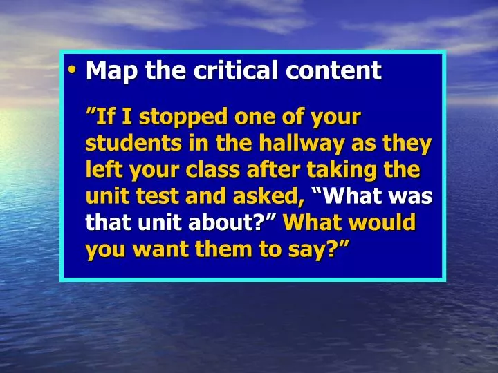 PPT - Map the critical content PowerPoint Presentation, free download ...