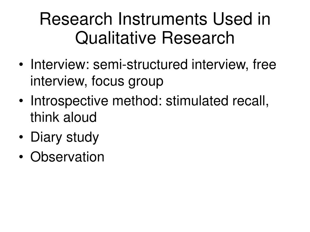 qualitative research instruments examples