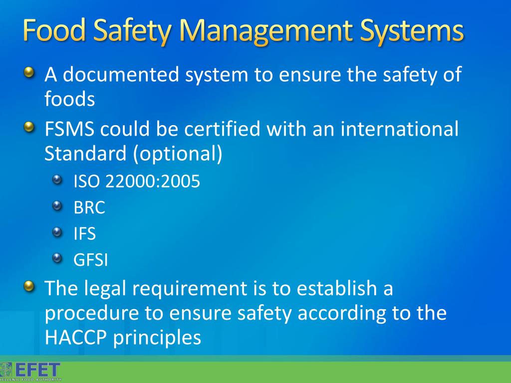 food safety management system presentation