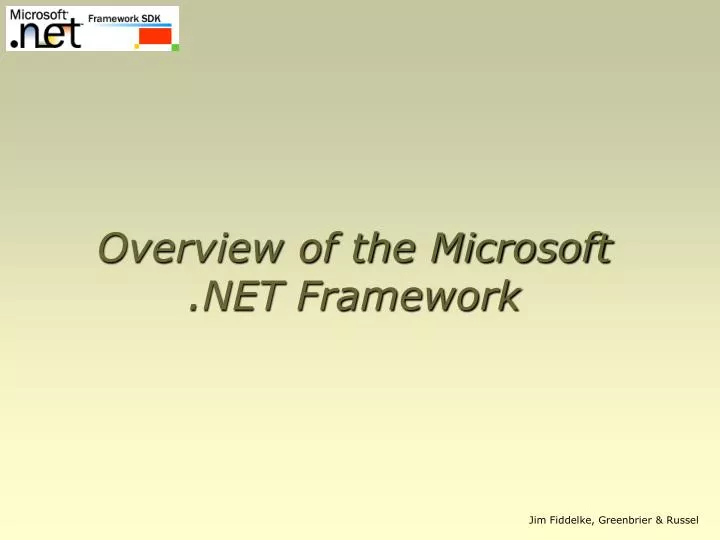 overview of the microsoft net framework n.