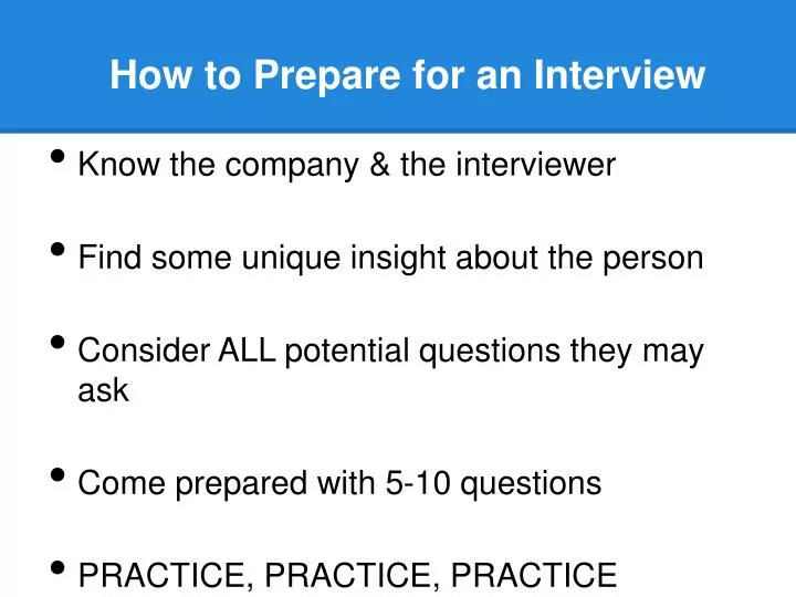 how to prepare a ppt for interview