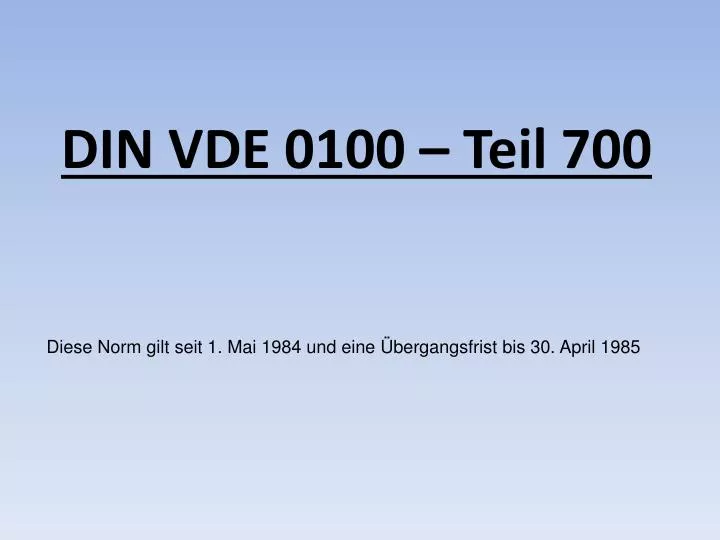 PPT - DIN VDE 0100 – Teil 700 PowerPoint Presentation, free download