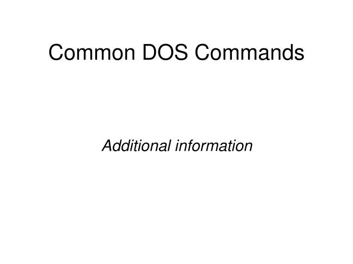 Ppt common dos commands powerpoint presentation free download id